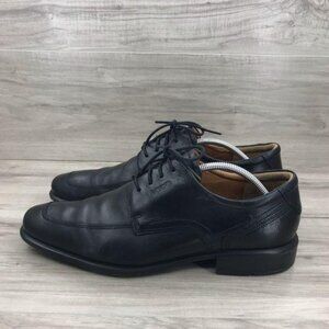 Ecco Derby Oxfords Men's EU 45 Black Leather Lace Up Dress Shoes